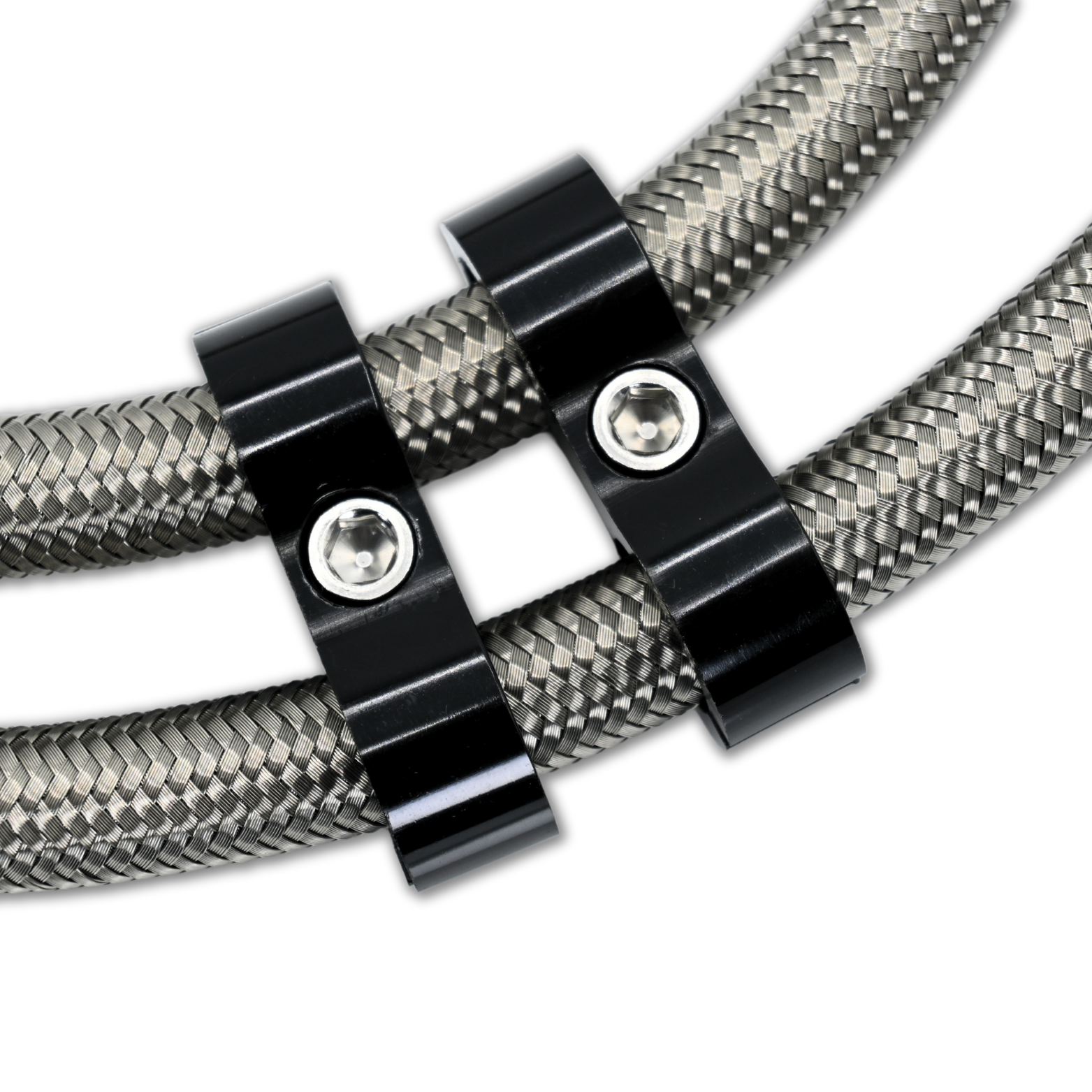 -8AN Billet Hose Line Divider Separators Black (1/2")