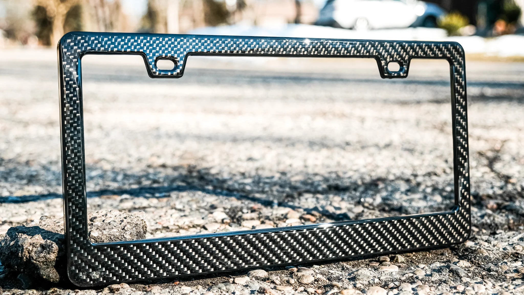 Real Carbon Fiber License Plate Frame 