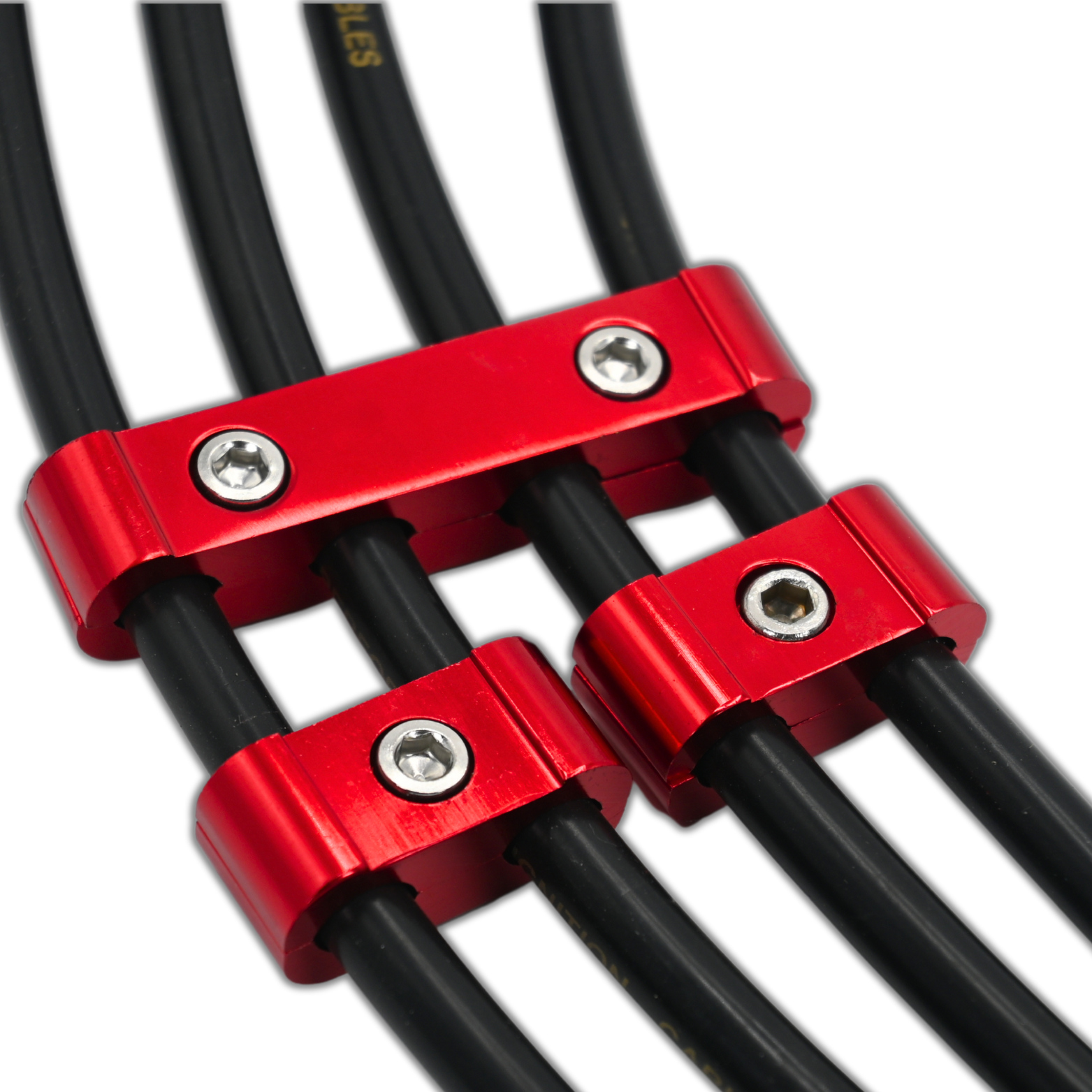 Red Spark Plug Wire Separator Kit Installed