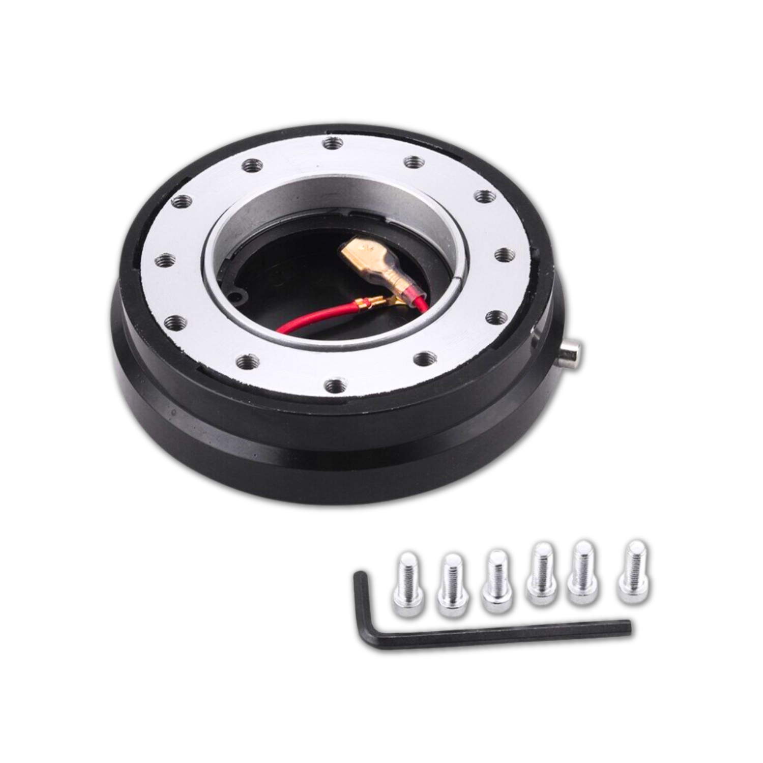 Black Slim Thin Steering Wheel Quick Release Adapter