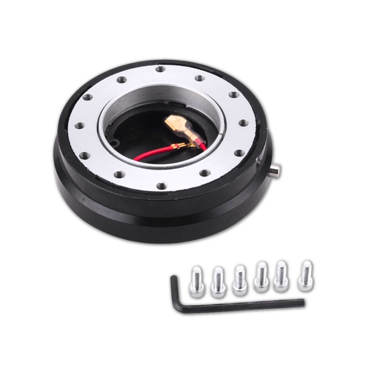 Black Slim Thin Steering Wheel Quick Release Adapter