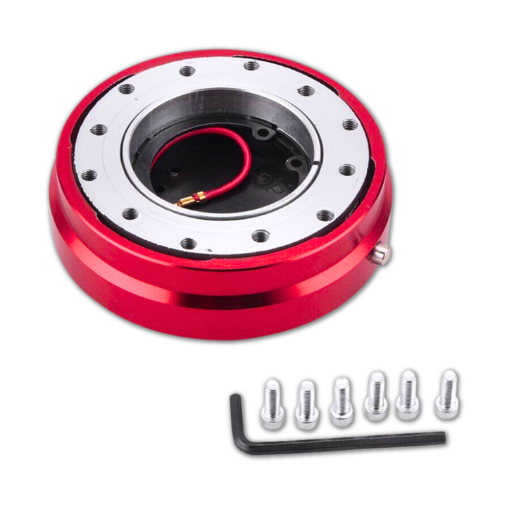 Red Slim Thin Steering Wheel Quick Release Adapter