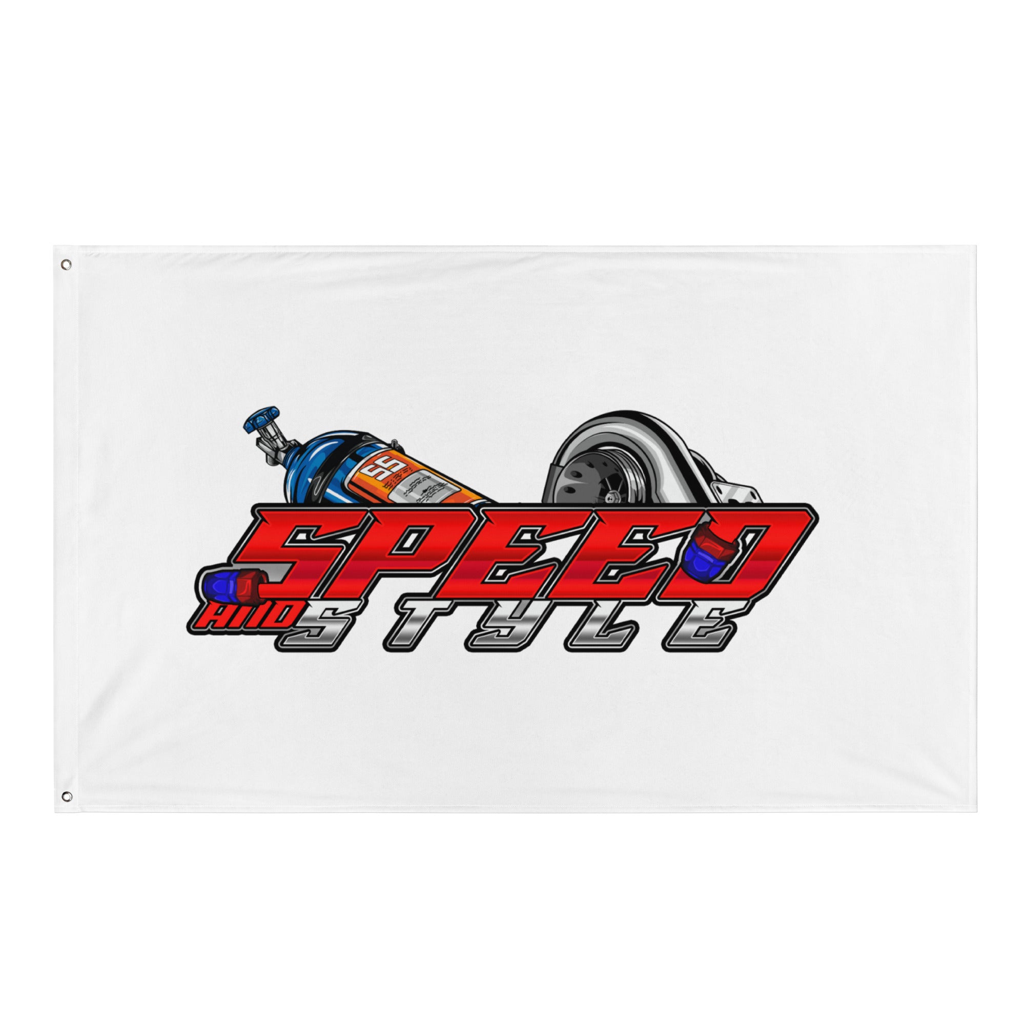 Speed and Style Racing Shop Flag Banner