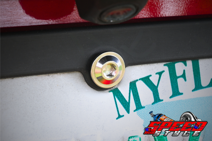 Titanium Anti Theft Hex License Plate Bolts Installed